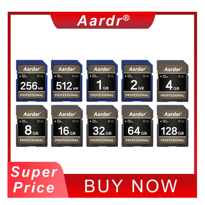 256MB 512MB 1G 2G 4G 8G 16G 32G 64G Memory SD Card High Speed Professional Storage Aardar Camera Memory Card U1 Class 10 UHS-I