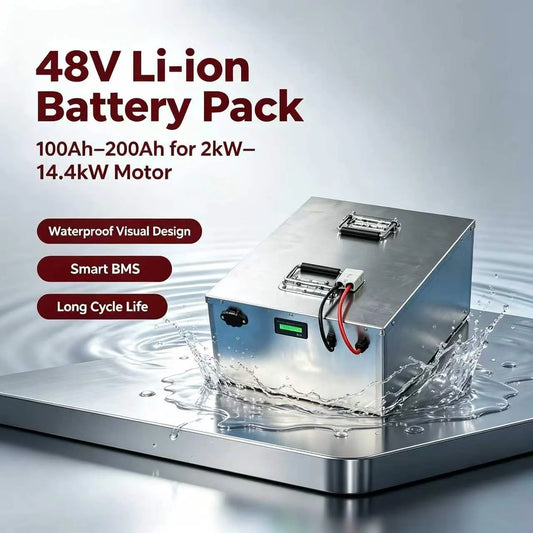 High Quality 48V 100Ah 110Ah 120Ah 150Ah 180Ah 200Ah Li-ion Battery Pack with BMS for 2kW, 5kW Motor +10A Charger