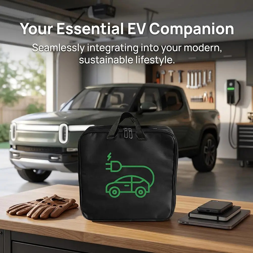 EV Cable Organizer Bag Electric Car Charger Box  Waterproof Car Battery Cable Handled Bag EV Car Charging Gun Storage Organizer