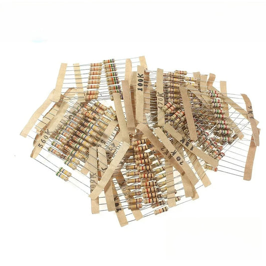 300PCS Resistor Kit 1W 5% Carbon Film Resistance 30values X 10pcs 0.1-750 Ohm 1K-820K Ohm Resistors Set for Electronics DIY