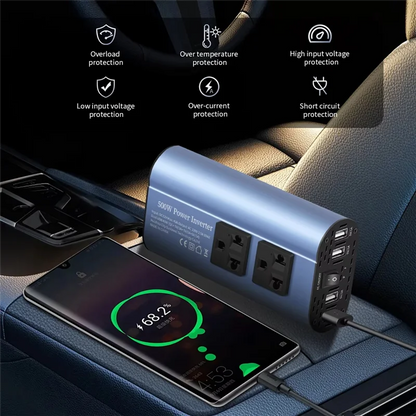 A69E500W Modified Wave Inverter 12V/24V To 220V Car Inverter Converter Modified Wave Inverter Portable Automotive Charger Invert