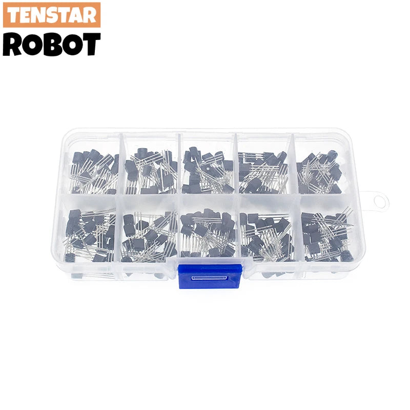 TO-92 BC337 BC327 2N2222 2N2907 2N3904 2N3906 S8050 S8550 A1015 C1815 Transistor Assortment Kit 10value 200PCS,Transistors Box