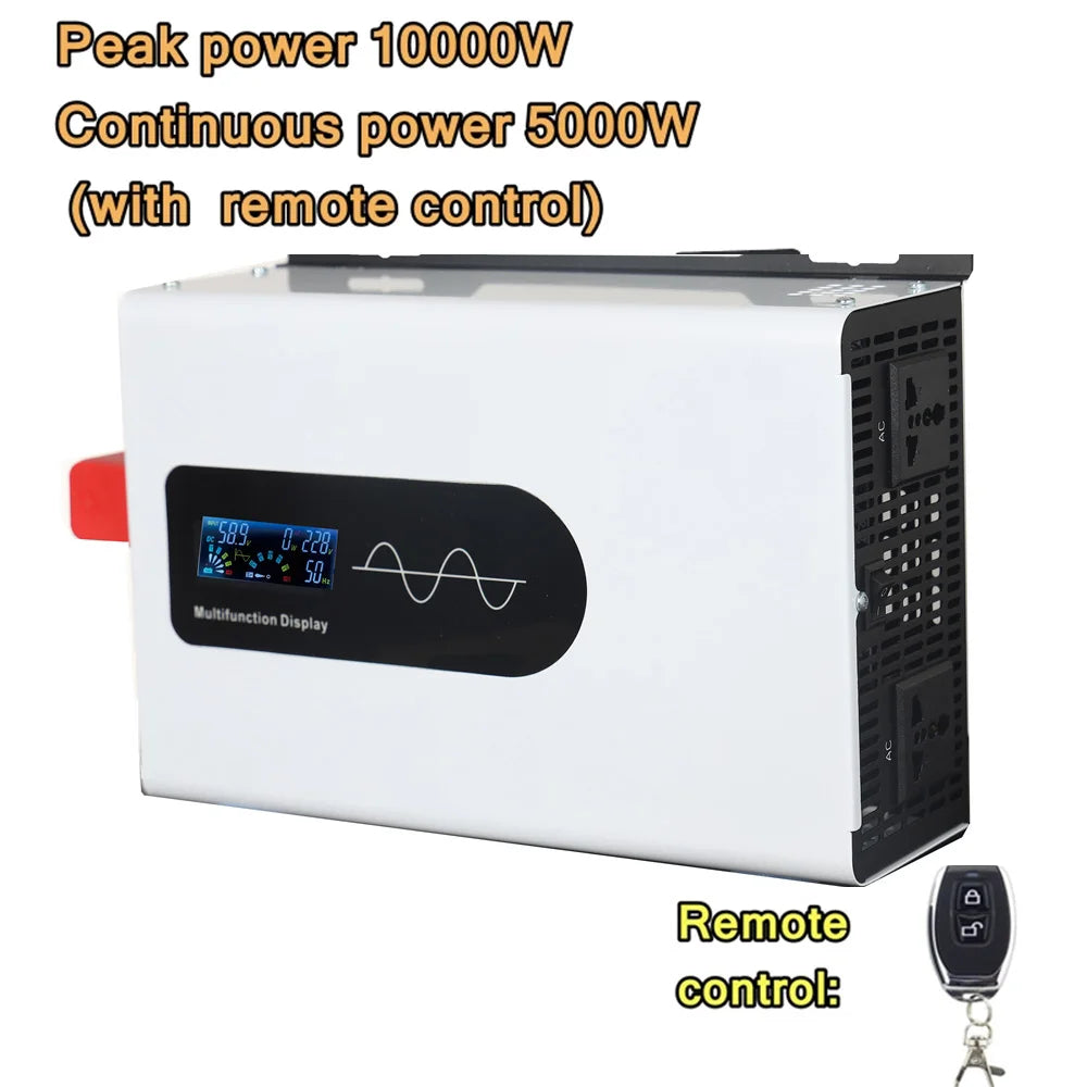 10000W 8000W Pure Sine Wave Inverter 10KW DC 12V 24V 48V To AC 110V 120V 220V Portable Charger Solar Off Grid Power Inverters