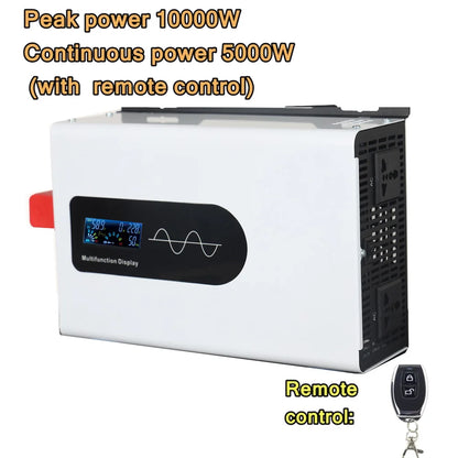 10000W 8000W Pure Sine Wave Inverter 10KW DC 12V 24V 48V To AC 110V 120V 220V Portable Charger Solar Off Grid Power Inverters