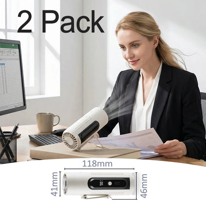 3-in-1 Portable USB Rechargeable Fan 199 Variable Speeds High Capacity 3000mAh Handheld Neck Hanging Fan for Camping Pocket Fan