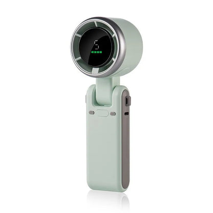 Portable Foldable Handheld Fan USB Rechargeable Mini Fan with LED Display 199-Speed Settings 3000mAh Battery Handheld Fan