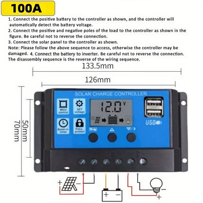 Solar System Kit 8000W 12V to AC 220V/110V Inverter+600W Solar Panel+100A Controller, Suitable for Charging RVs, Cars, Laptops