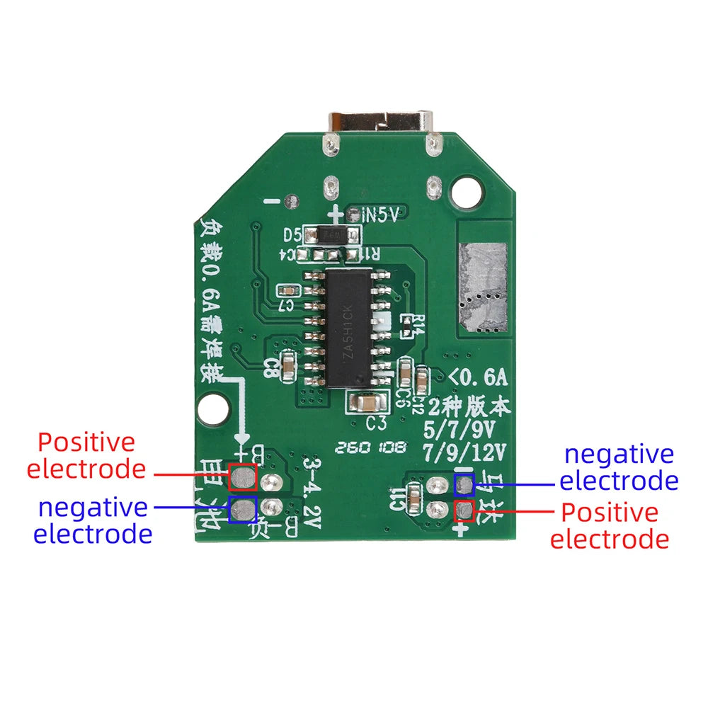 Electric Fan Circuit Universal Control Board 5V 2A to 9V/12V 3 Speed Adjustable Type-C Fast Charge PWM Boost Module Motherboard