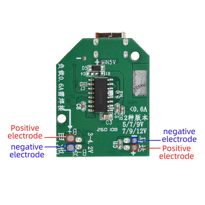 Electric Fan Circuit Universal Control Board 5V 2A to 9V/12V 3 Speed Adjustable Type-C Fast Charge PWM Boost Module Motherboard