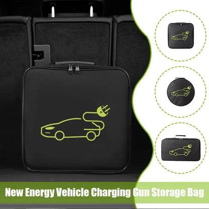 New Electric Vehicle Car Charging Cable Storage Carry Bag EV Charger Plugs Sockets Waterproof Fire Retardant Equipment Container
