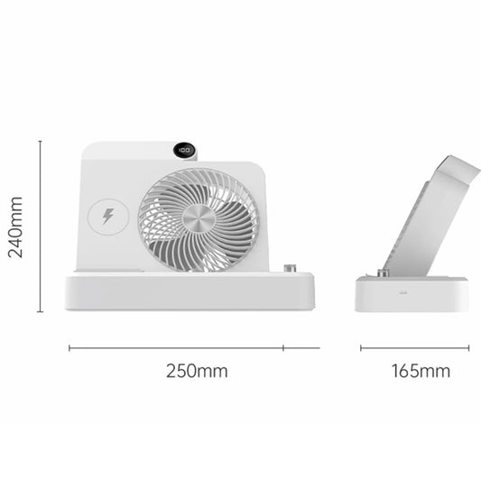 New Multifunctional Mobile Phone Charging Fan Household/Car Desktop Fan USB Rechargeable Electric Fan Digital Display JMF-13