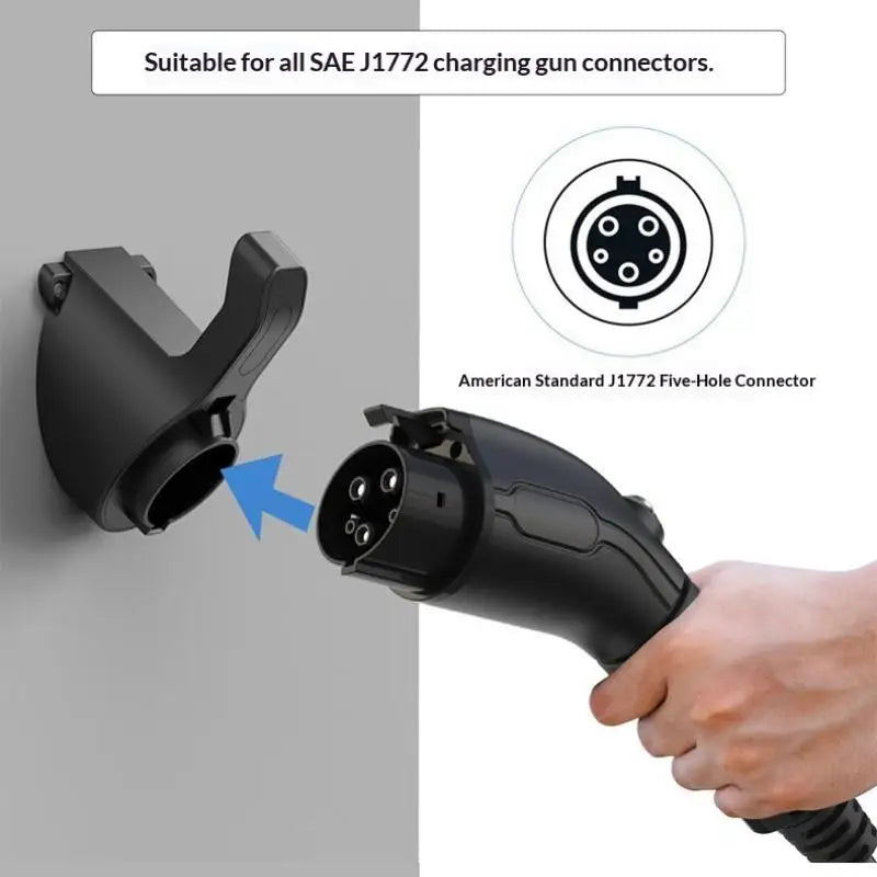 Versatile EV Charger Holder Wall Mount Bracket Sturdy Stand for Electric Car Charging Cables in Home Garage Setting