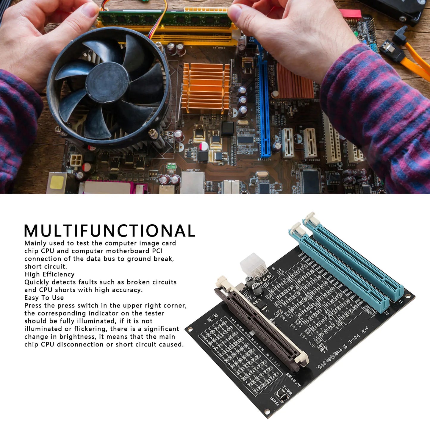 Graphics Card Tester with Light AGP PCI-E Dual Purpose Display Video Graphics Card Tester Display Video Graphics Card Tester