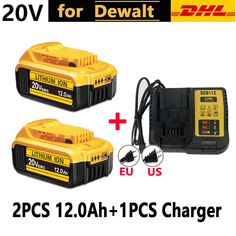 For DeWalt 20V Lithium Ion Batteries 20V 12Ah DCB203 Li Ion Battery Replacement DCB206 DCB205 DCB204 DCB200 Power Tools