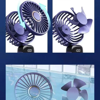 Portable Handheld Personal Rechargeable Fan LED Digital Display 90°Adjustable  Rechargeable Fan , 5 Speed Wind Mini Aromatherapy