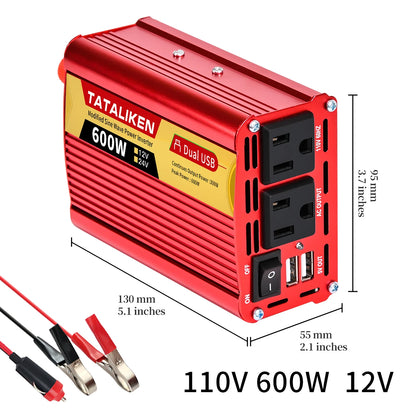 Inverters 12V,  24V 60HZ 600W 1500W 2000W 2500W, portable vehicle-mounted household frequency converter, universal socket