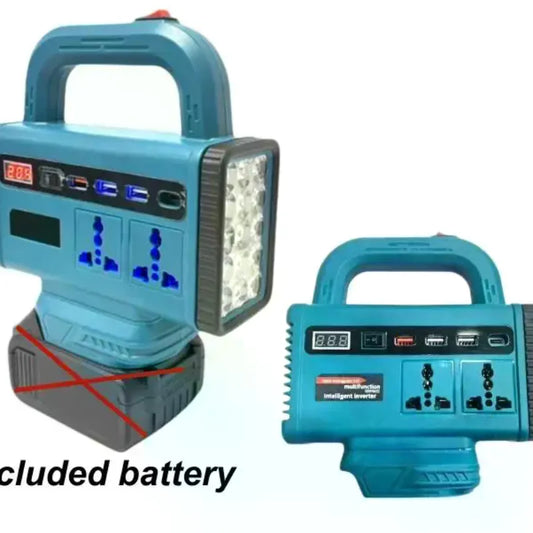 1Pcs Home Multifunctional Lithium Battery Inverter With Light 150W Electric Tool Battery DC 18V-21V To AC 220V DC To AC Inverter