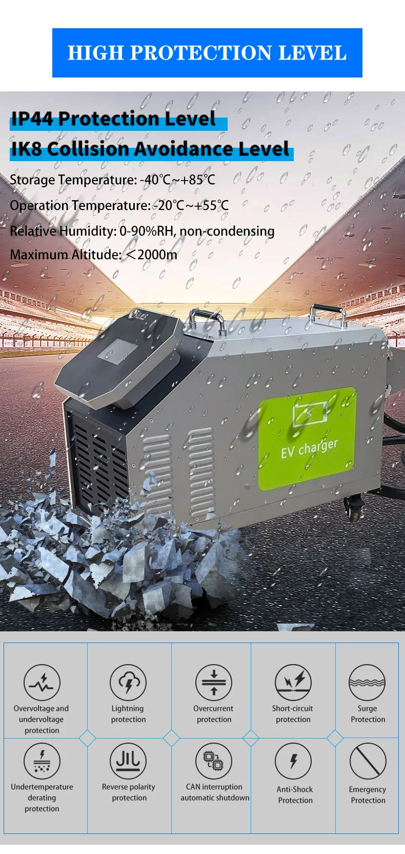 20kw Portable Ev Car Charger Stations Ev Car for Fast Charger Dc Electric Vehicle Charging Station customize