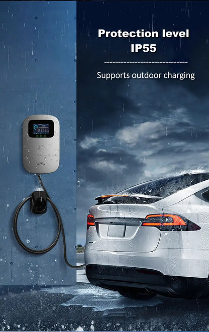 JIGU 11KW Electric Vehicle Charger GBT Car Charging Station Wallbox 380V EV Charger 16A GB/T Charging Cable 10 meters
