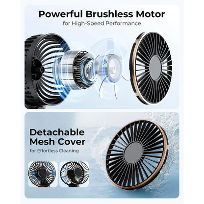 Handheld Fan Cooling Rechargeable 180° Adjustable 6 Speed Wind Display Portable Air Conditioner Foldable Quiet Fan As Power Bank