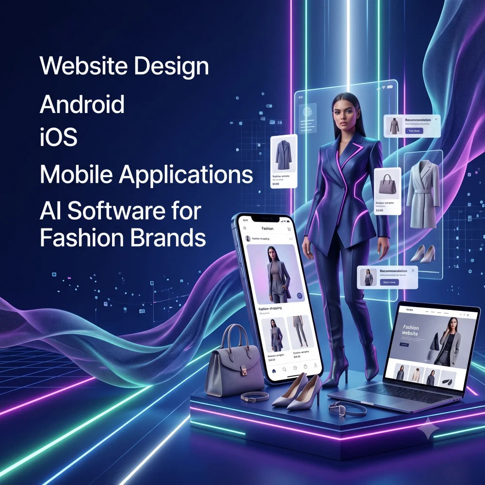 Website Design Android iOS Mobile Applications AI Software for Fashion Brands AI ERP CRM Software WordPress Shopify Plugin
