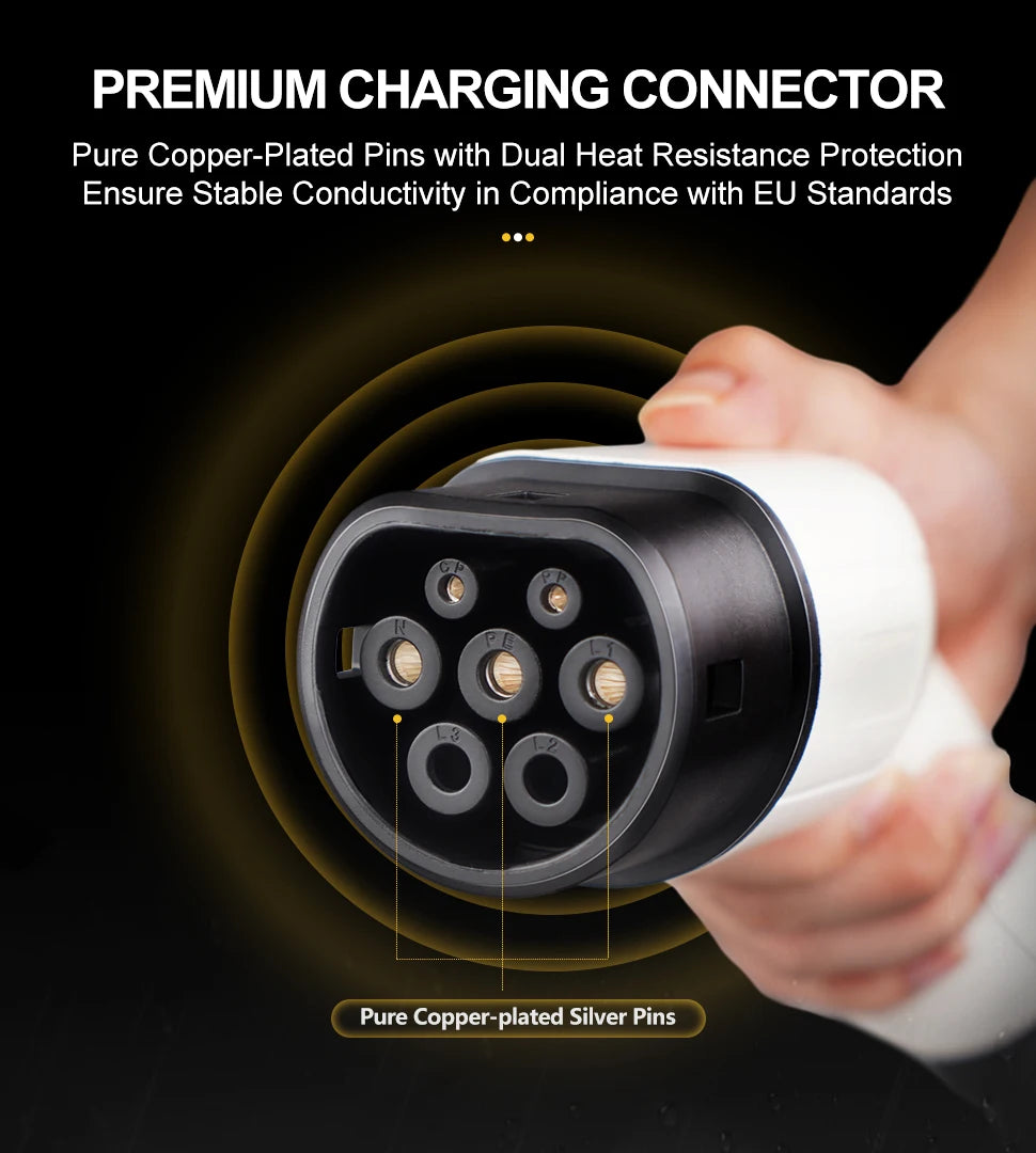 TAYSLA EV Charger Type 2 IEC62196-2 Portable EVSE Charging Cable 16A 3.5KW EV Charging Station Wallbox EU Plug for Electric Car