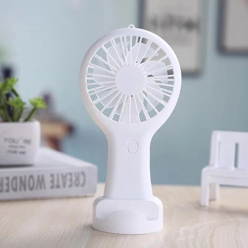 5pcs Portable Rechargeable Electric USB Charger Battery Handheld Mini Fan 3 Speed Lightweight with Data Cable Air Cooling Fans