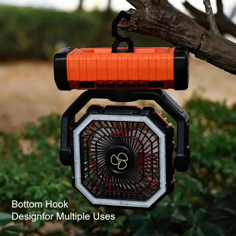2026 New Hot-Selling Rechargeable Outdoor Camping Fan, 20000mAh Battery-Powered Fan, Long-Life Rechargeable Shaking Head Fan.