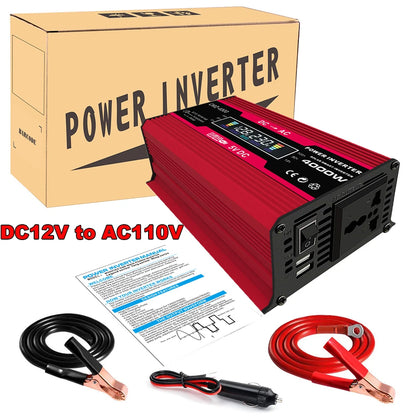 600W Car Power Inverter 12 v 110 v 220 v DC to AC Auto Solar Inversor Voltage Converter 12v to 110v 220V Transformer Rated 300W