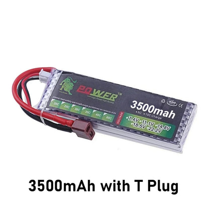 7.4V 3500mah 4200mah 5200mah 6000mah 2S Lipo Battery 35C T Plug for RC Car Truck Buggy Racing Boat
