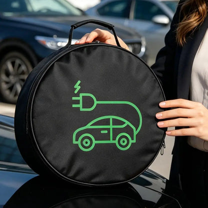 Portable EV Charging Gun Storage Bag Waterproof Protective Pouch Outdoor Travel Organizer for Electric Vehicle Charger Cabl