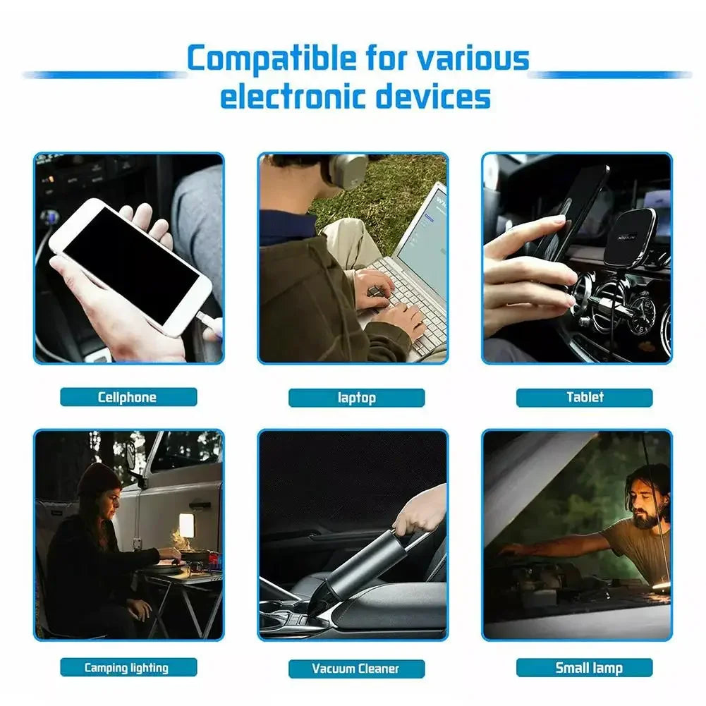 120W Lithium Battery Inverter For Dewalt 18v 21v To 110v 220v Multi-Function Household Smart Transformer Outdoor Work Inverter