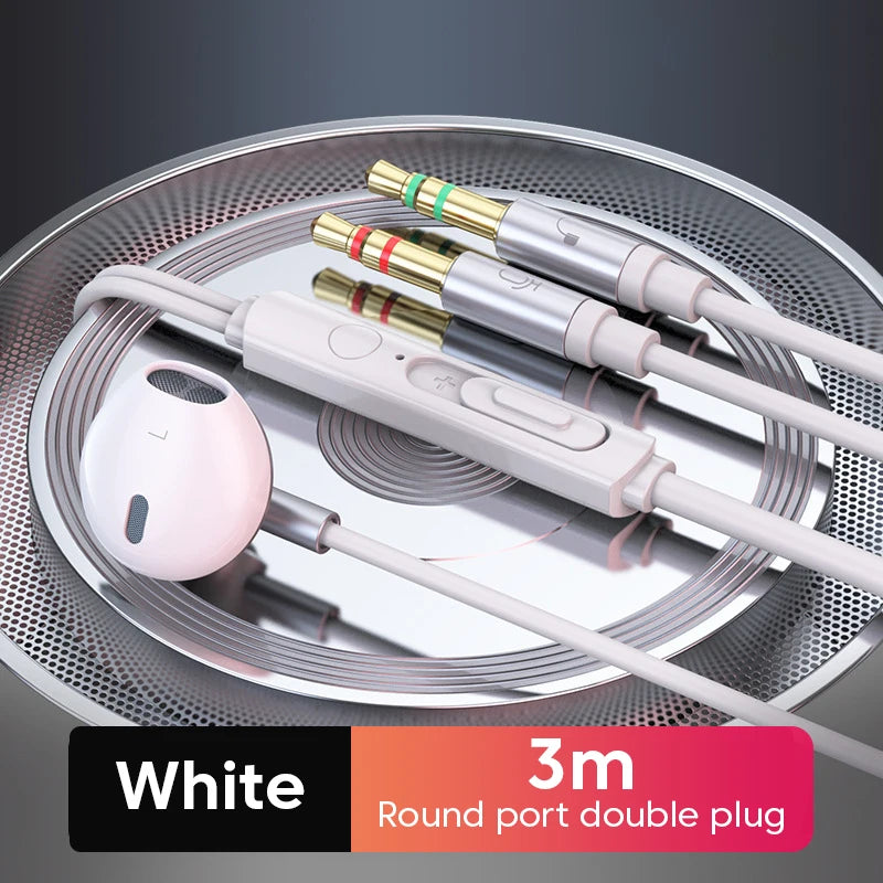 3M/2M Earphones Wired Headphones 3.5mm Audio Microphone Dual Plug For Desktop Computer Headset Gamer PC Earbuds In-Ear Earphone