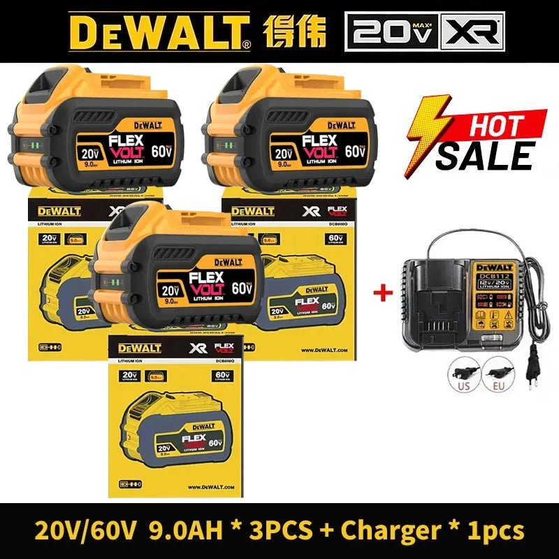 100% Original DeWalt Batteries 20V 6000mAh Li Ion Battery For DCB206 DCB205 DCB204 DCB200 DeWalt Power Tools Air Transport