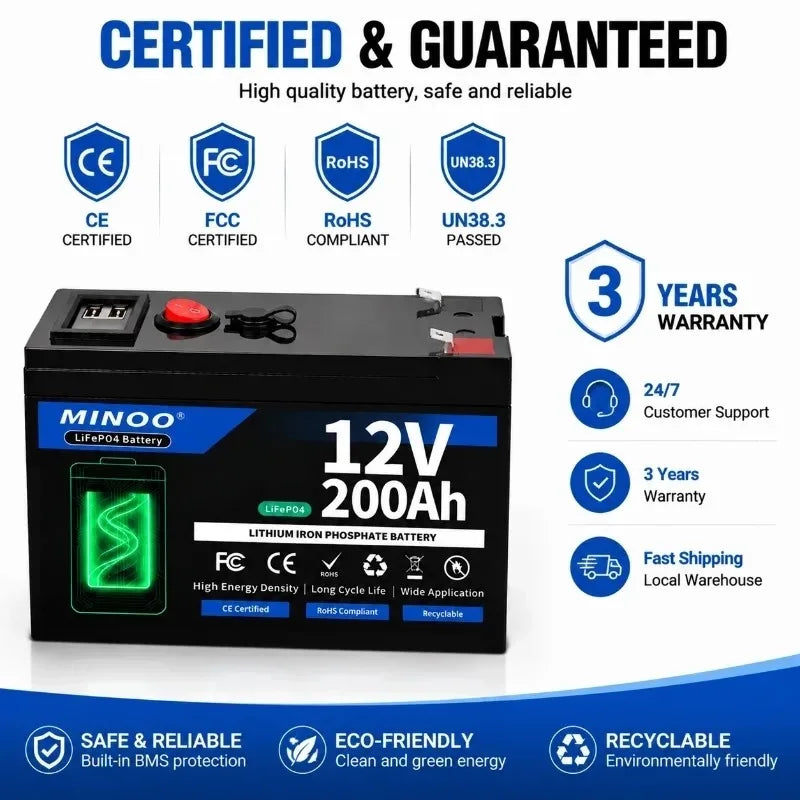 12V 200000mAh 21700 Lithium Battery Pack With USB Port BMS For Sprayer Electric Vehicle Solar Storage Camping
