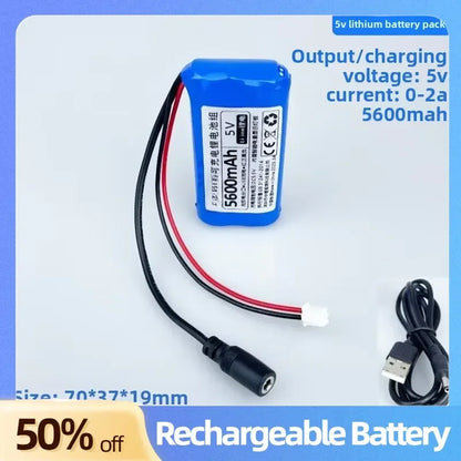 5V 16800mAh Lithium Battery Pack Rechargeable Single Chip Microcomputer for USB Fan 4G Wireless Network Wi-Fi Bluetooth