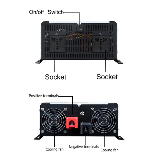 12000W 10000W 8000W Power Pure Sine Wave Inverter 12V 24v 220v 24V 48V 60V 72V To 110v Converter Solar Car Inverters Off Grid