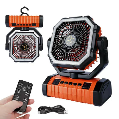 2026 New Hot-Selling Rechargeable Outdoor Camping Fan, 20000mAh Battery-Powered Fan, Long-Life Rechargeable Shaking Head Fan.