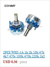 20PCS RM065 Trimmer Potentiometer Adjustable Resistor 500R 1K 5K 10K 20K 50K 100K 200K 500K 1M RM-065 Variable Resistors