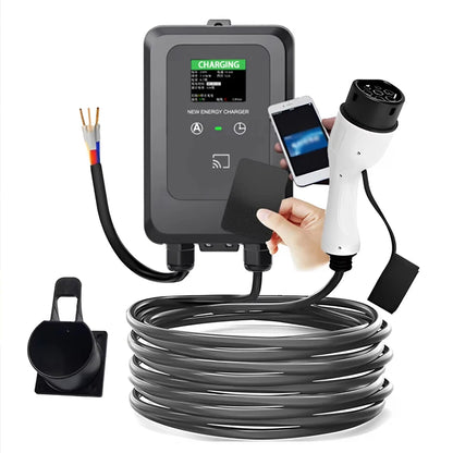 EV Wallbox 5M/10M 7KW 32A Charging Station Car Home EV Wallbox Electric Car EV Wallbox With 5M Cable Color Screen