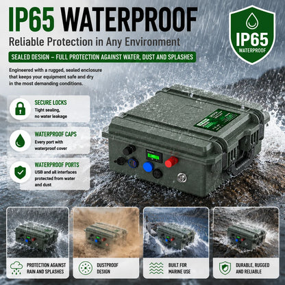 12V 100Ah LiFePO4 Battery 50Ah 150Ah 200Ah Lithium Waterproof Bluetooth Smart BMS 6000 Cycles Solar RV Marine Camping Outdoor