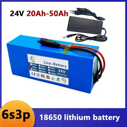 Battery Lithium pack 6s3p 24V 20Ah 30Ah 50Ah 18650 25.2v 20000/30000mAh Batterie Lithium-ion Avec Charger