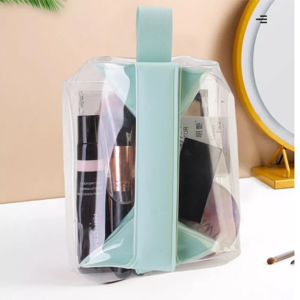Clear Toiletry Bags with Magnetic Closure Leak-proof Makeup Bag Large Capacity PVC Cosmetic Pouch for Women Men Traveling