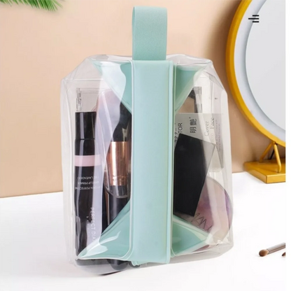 Clear Toiletry Bags with Magnetic Closure Leak-proof Makeup Bag Large Capacity PVC Cosmetic Pouch for Women Men Traveling