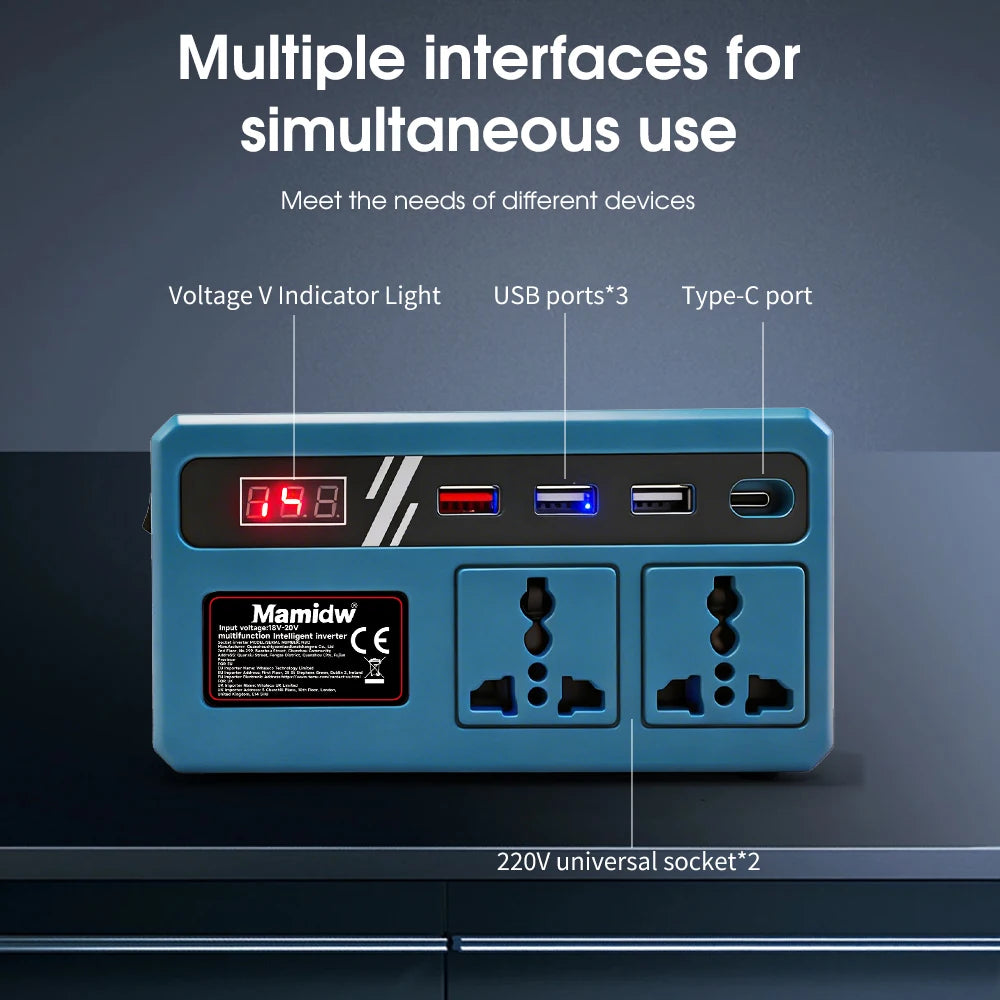 New 120W Lithium Battery Inverter DC 18-21V To AC 220V Electric Tool Battery Inverter Power Inverter, Stable power output