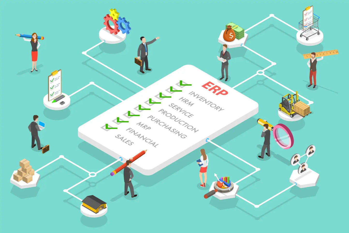 Advanced ERP Solution Software for Android IOS Web Inventory Management CRM HR Payroll Accounting Real-Time Analytics Platform