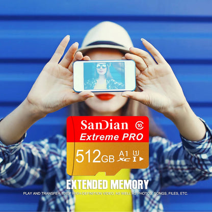 512GB 128GB 32GB Memory Card High-Speed Micro TF SD Card A1 SD Cards TF Cards High Performance for E-Reader/Security Camera/Phon