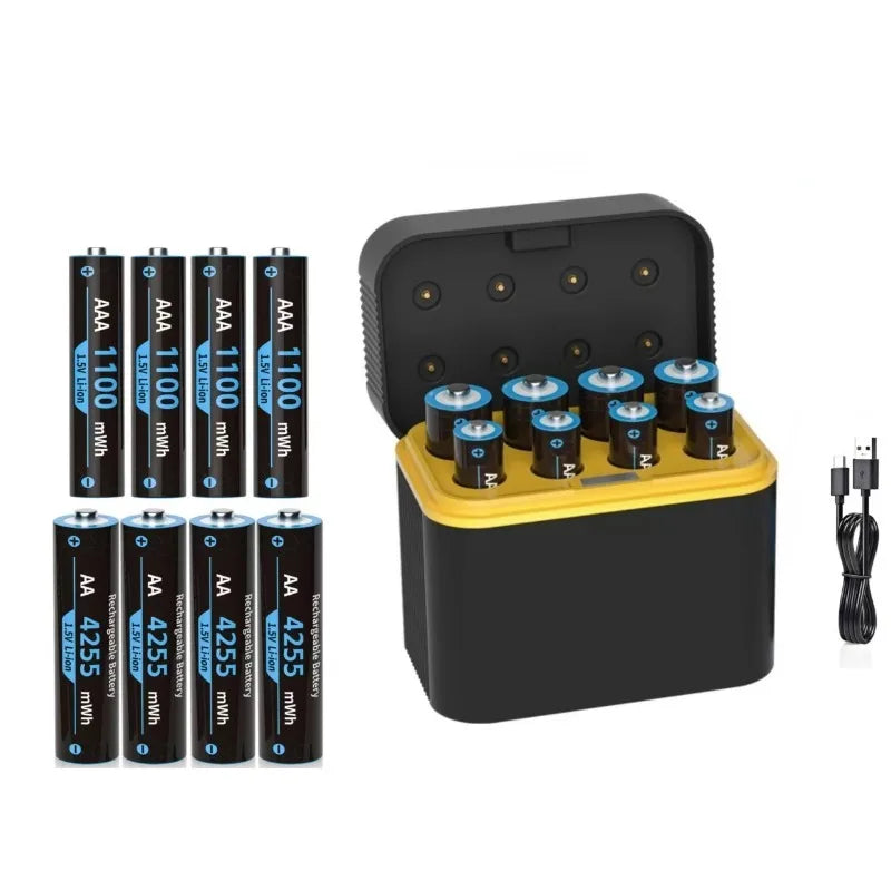 1.5V AA/AAA Lithium Battery LED Light Display Charger Intelligent Storage Charging Integrated Lithium Battery Charger