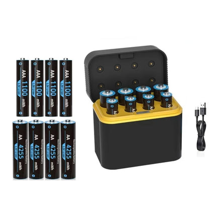 1.5V AA/AAA Lithium Battery LED Light Display Charger Intelligent Storage Charging Integrated Lithium Battery Charger