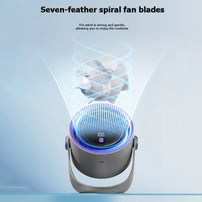 A66T-Quiet USB Rechargeable Oscillating Fan - Wall Mountable, 6+ Blades, 1200-2000Mah Battery